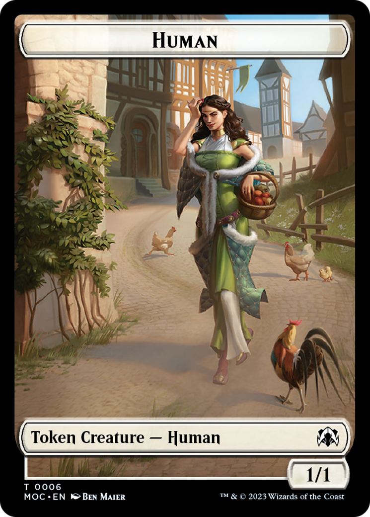 Zombie Knight // Human (6) Double-Sided Token [March of the Machine Commander Tokens] | Fandemonia Ltd