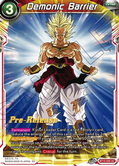 Demonic Barrier (BT15-028) [Saiyan Showdown Prerelease Promos] | Fandemonia Ltd