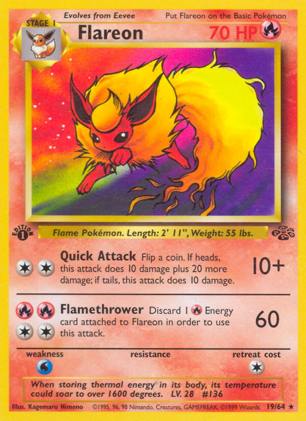 Flareon (19/64) [Jungle 1st Edition] | Fandemonia Ltd