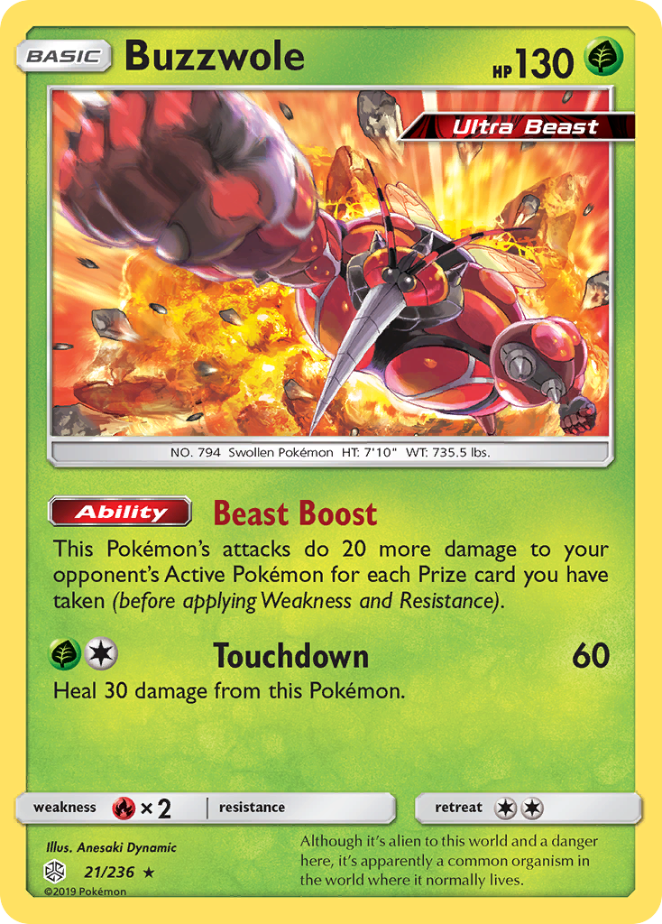 Buzzwole (21/236) [Sun & Moon: Cosmic Eclipse] | Fandemonia Ltd