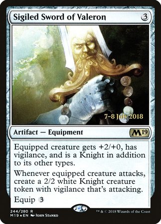 Sigiled Sword of Valeron [Core Set 2019 Promos] | Fandemonia Ltd