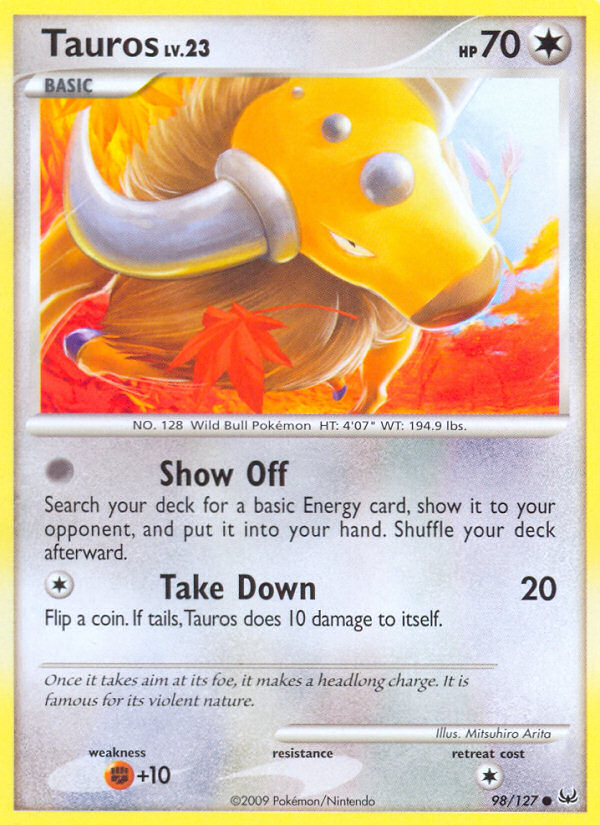 Tauros (98/127) [Platinum: Base Set] | Fandemonia Ltd