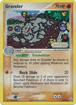 Graveler (34/92) (Stamped) [EX: Legend Maker] | Fandemonia Ltd