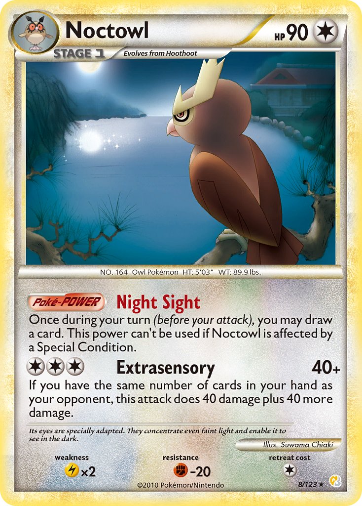 Noctowl (8/123) (Theme Deck Exclusive) [HeartGold & SoulSilver: Base Set] | Fandemonia Ltd