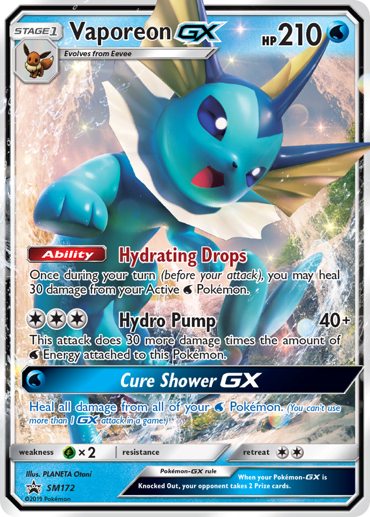 Vaporeon GX (SM172) [Sun & Moon: Black Star Promos] | Fandemonia Ltd