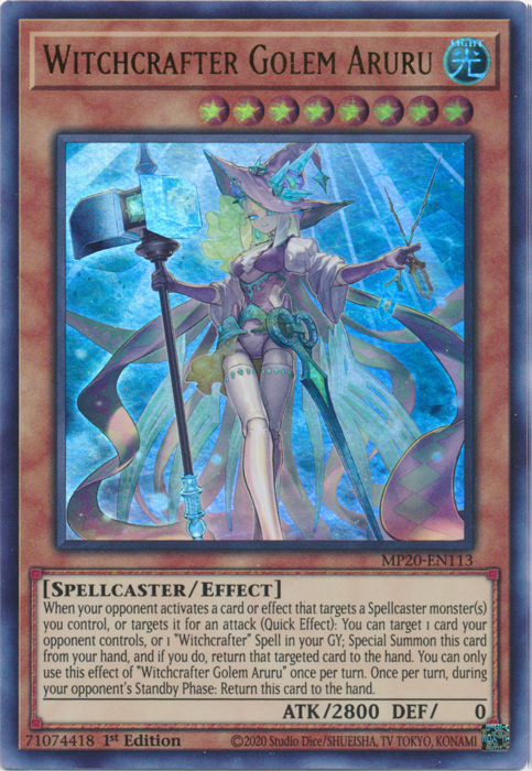 Witchcrafter Golem Aruru [MP20-EN113] Ultra Rare | Fandemonia Ltd
