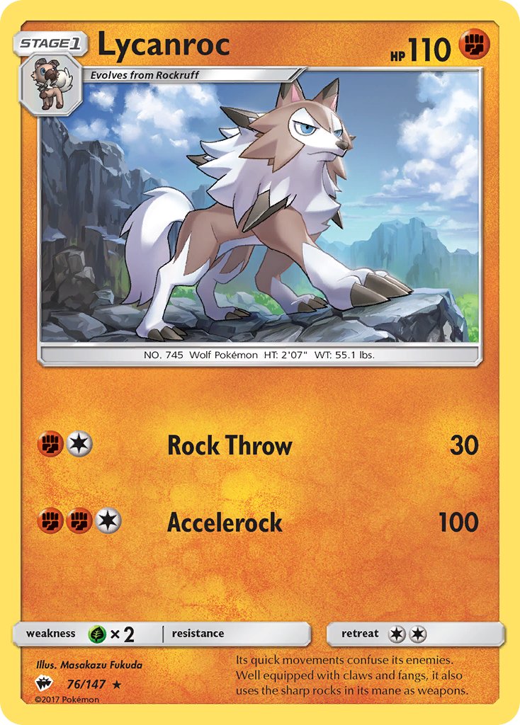 Lycanroc (76/147) (Theme Deck Exclusive) [Sun & Moon: Burning Shadows] | Fandemonia Ltd