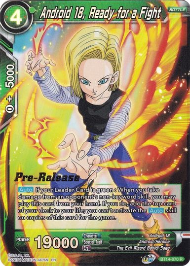 Android 18, Ready for a Fight (BT14-070) [Cross Spirits Prerelease Promos] | Fandemonia Ltd