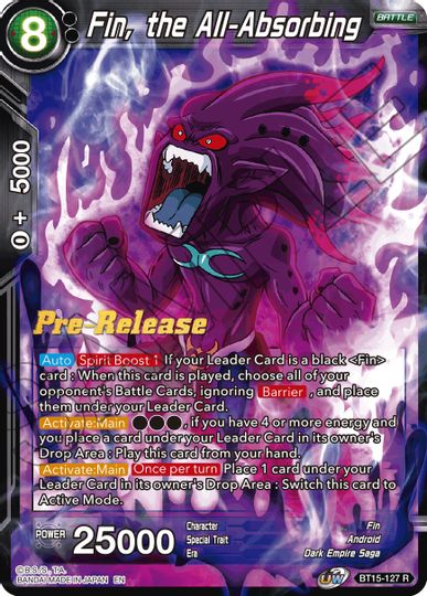Fin, the All-Absorbing (BT15-127) [Saiyan Showdown Prerelease Promos] | Fandemonia Ltd
