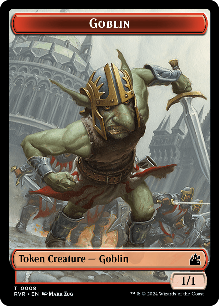 Goblin (0008) // Spirit (0004) Double-Sided Token [Ravnica Remastered Tokens] | Fandemonia Ltd
