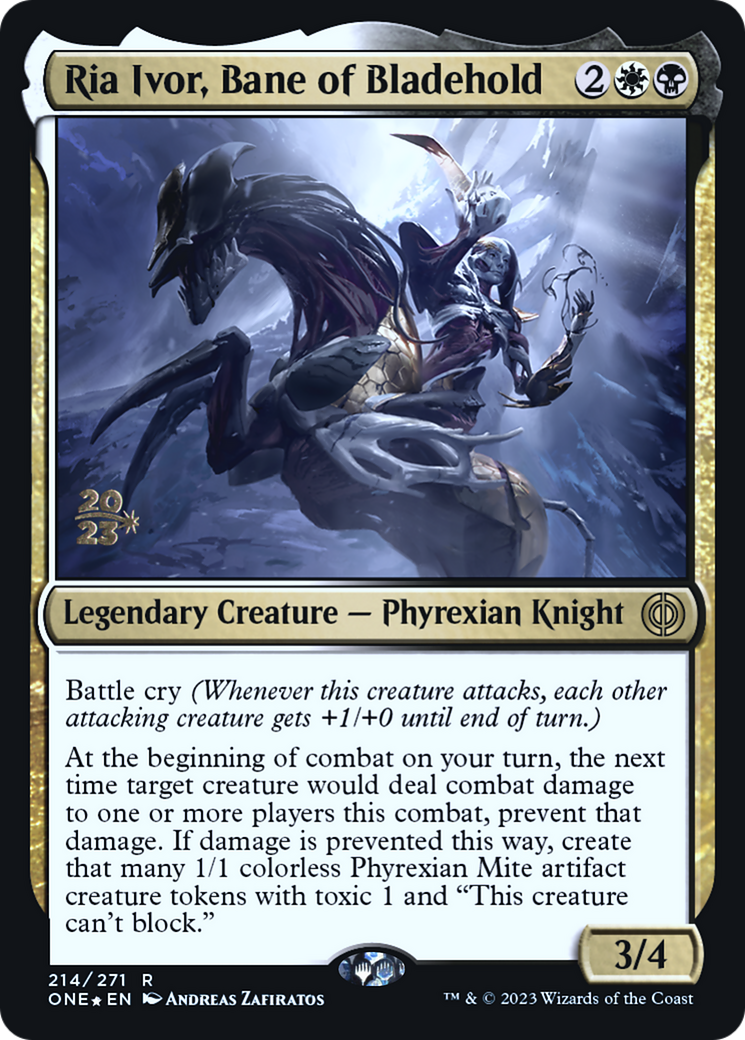 Ria Ivor, Bane of Bladehold [Phyrexia: All Will Be One Prerelease Promos] | Fandemonia Ltd