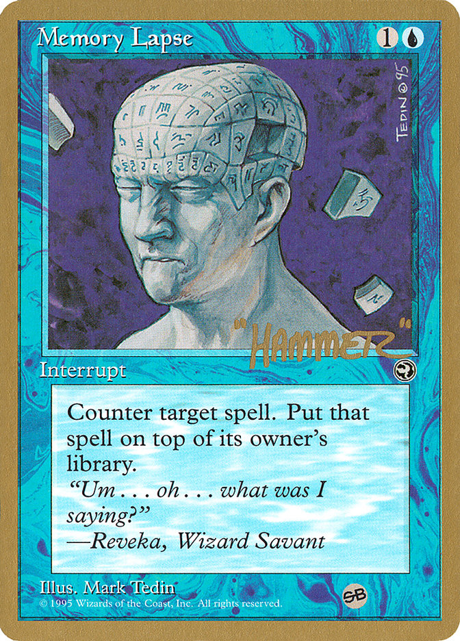 Memory Lapse (Runes) (Shawn "Hammer" Regnier) (SB) [Pro Tour Collector Set] | Fandemonia Ltd