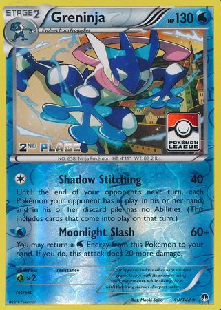 Greninja (40/122) (League Promo 2nd Place) [XY: BREAKpoint] | Fandemonia Ltd