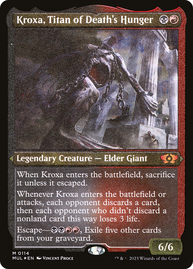Kroxa, Titan of Death's Hunger (Foil Etched) [Multiverse Legends] | Fandemonia Ltd
