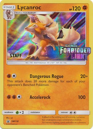 Lycanroc (SM118) (Staff Prerelease Promo) [Sun & Moon: Black Star Promos] | Fandemonia Ltd