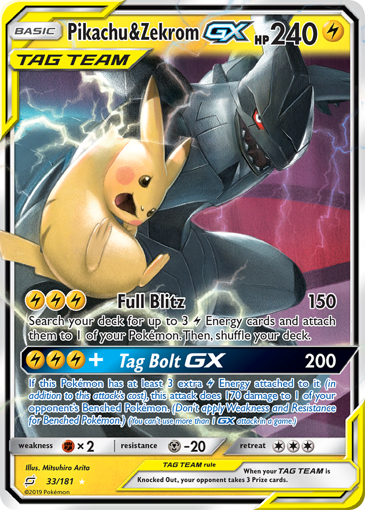 Pikachu & Zekrom GX (33/181) [Sun & Moon: Team Up] | Fandemonia Ltd