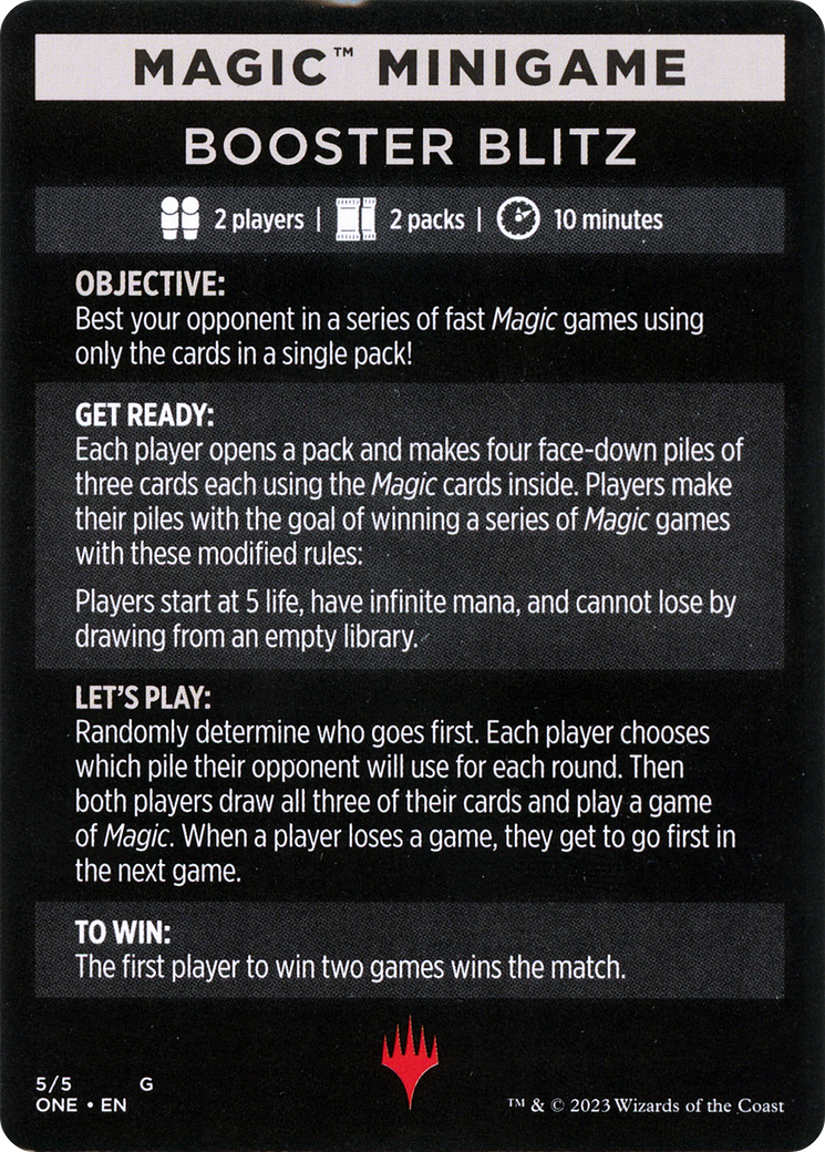 Booster Blitz (Magic Minigame) [Phyrexia: All Will Be One Minigame] | Fandemonia Ltd
