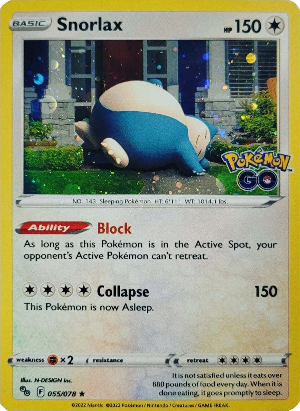 Snorlax (055/078) (Cosmos Holo) [Pokémon GO] | Fandemonia Ltd