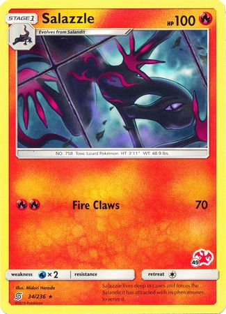 Salazzle (34/236) (Charizard Stamp #49) [Battle Academy 2020] | Fandemonia Ltd