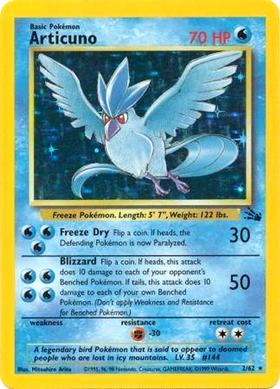 Articuno (2/62) [Fossil Unlimited] | Fandemonia Ltd