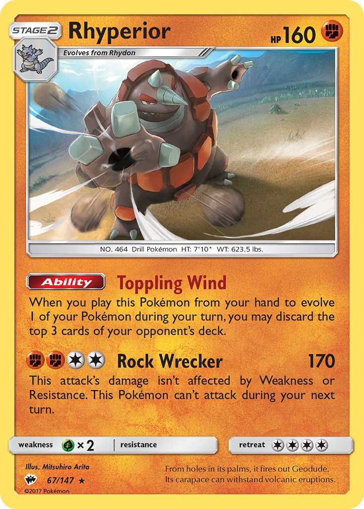 Rhyperior (67/147) (Theme Deck Exclusive) [Sun & Moon: Burning Shadows] | Fandemonia Ltd