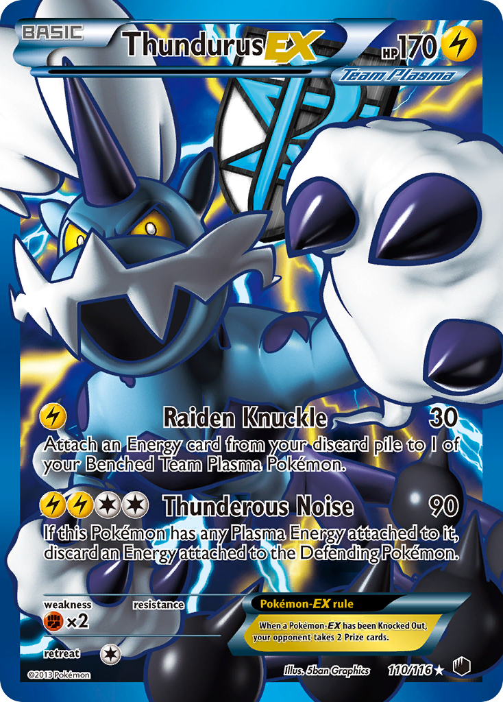 Thundurus EX (110/116) [Black & White: Plasma Freeze] | Fandemonia Ltd