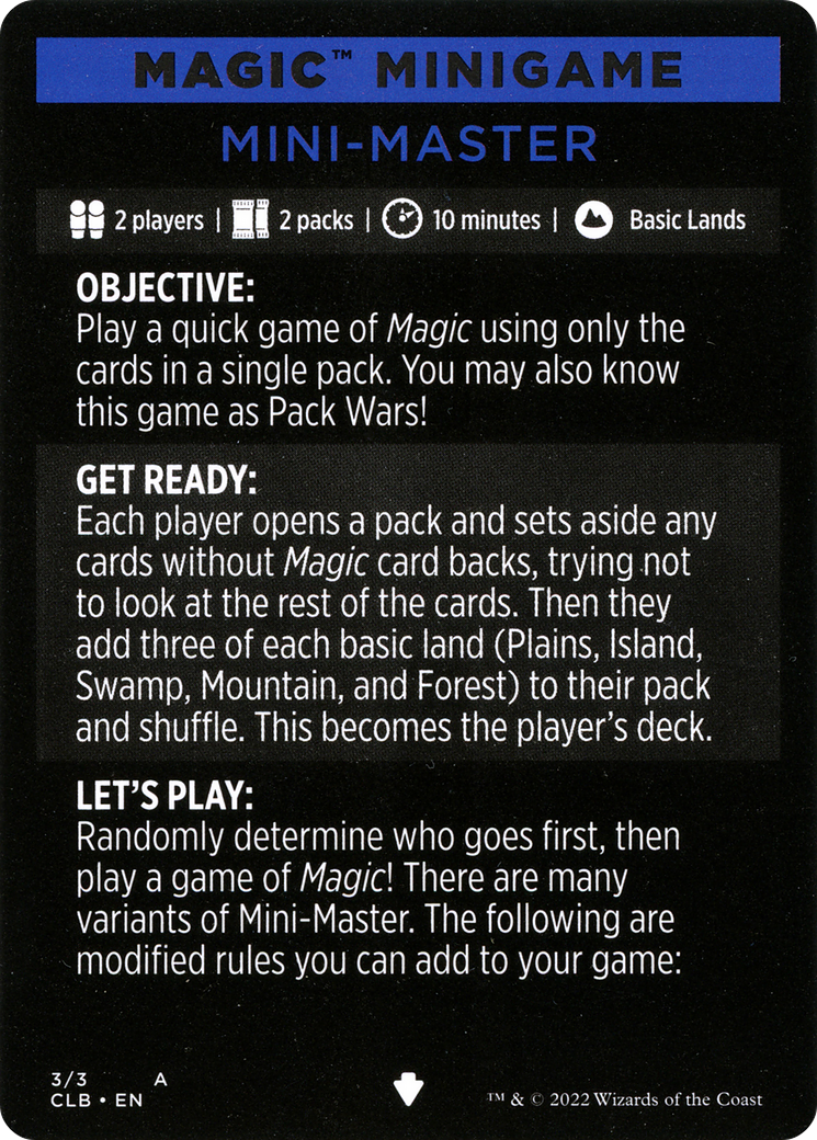 Mini-Master (Magic Minigame) [Commander Legends: Battle for Baldur's Gate Minigame] | Fandemonia Ltd