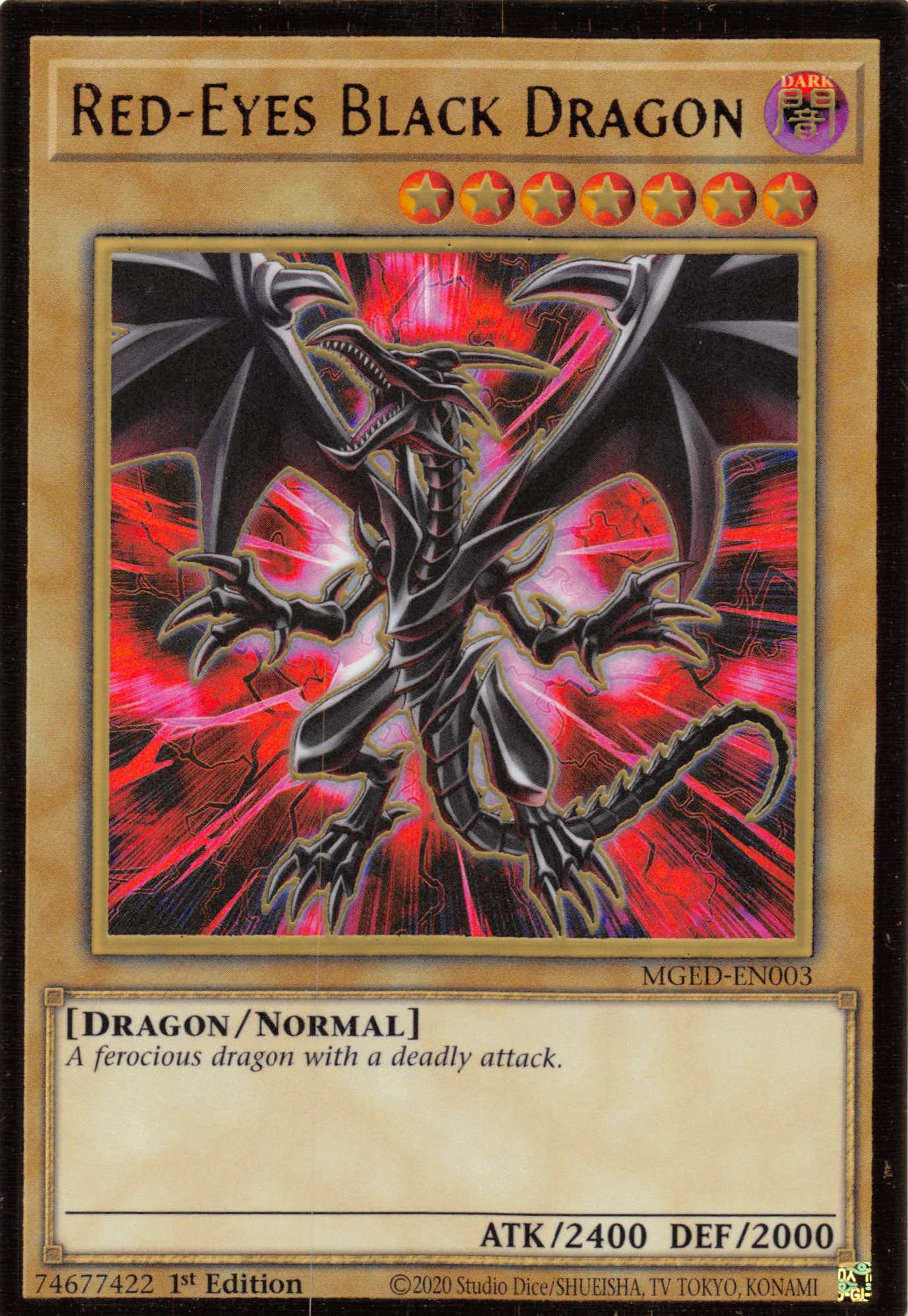 Red-Eyes Black Dragon (Alternate Art) [MGED-EN003] Gold Rare | Fandemonia Ltd