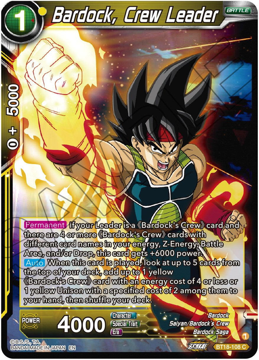 Bardock, Crew Leader (BT18-108) [Dawn of the Z-Legends] | Fandemonia Ltd