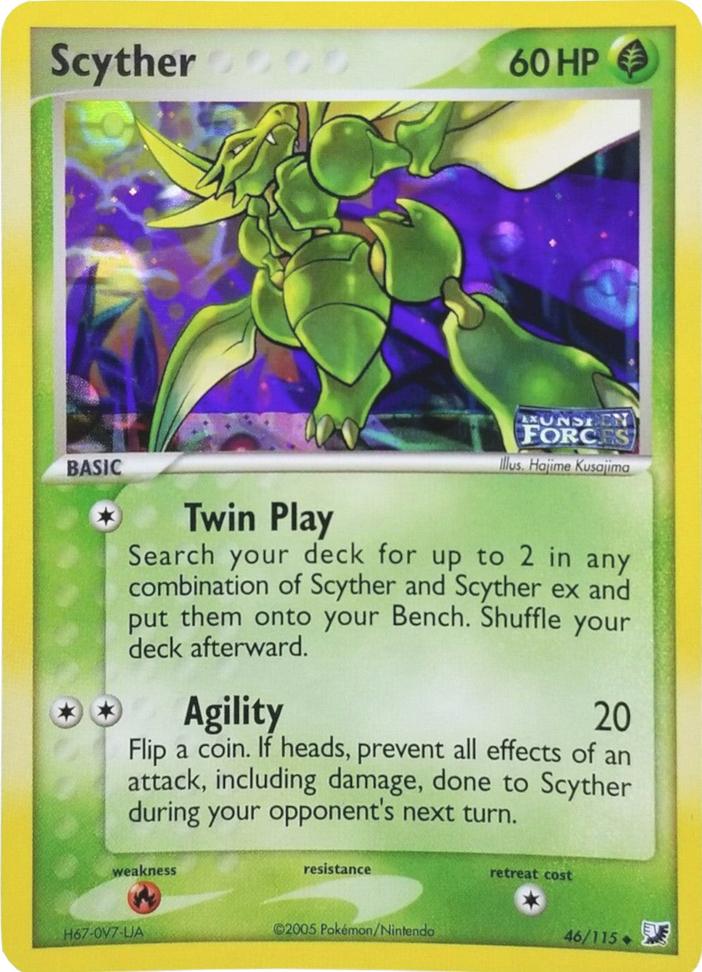 Scyther (46/115) (Stamped) [EX: Unseen Forces] | Fandemonia Ltd