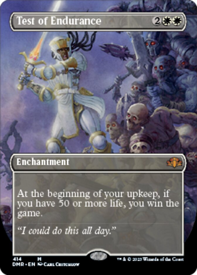 Test of Endurance (Borderless Alternate Art) [Dominaria Remastered] | Fandemonia Ltd