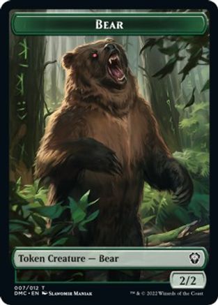 Kavu // Bear Double-sided Token [Dominaria United Commander Tokens] | Fandemonia Ltd