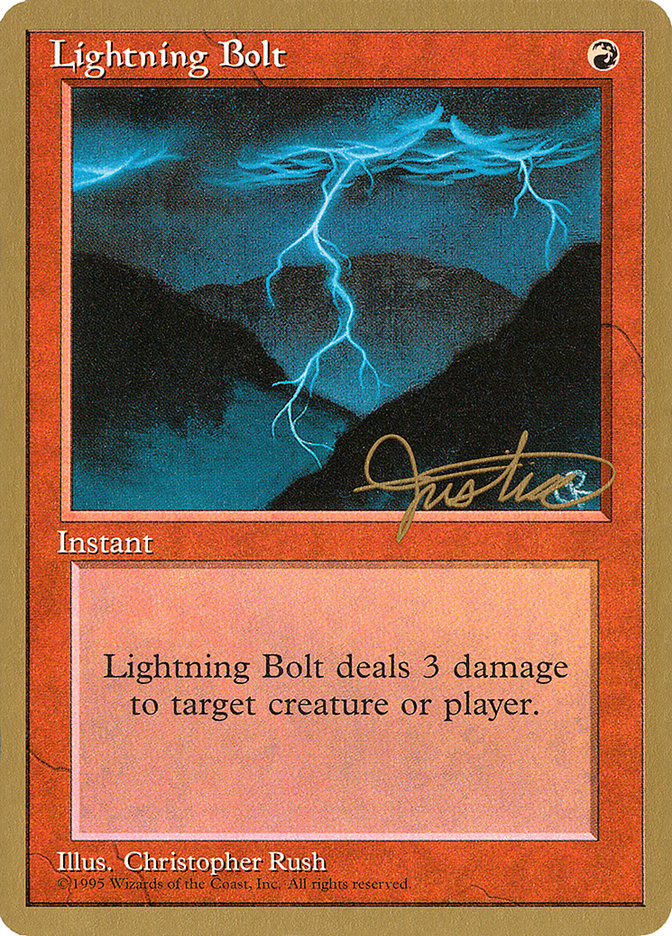 Lightning Bolt (Mark Justice) [Pro Tour Collector Set] | Fandemonia Ltd