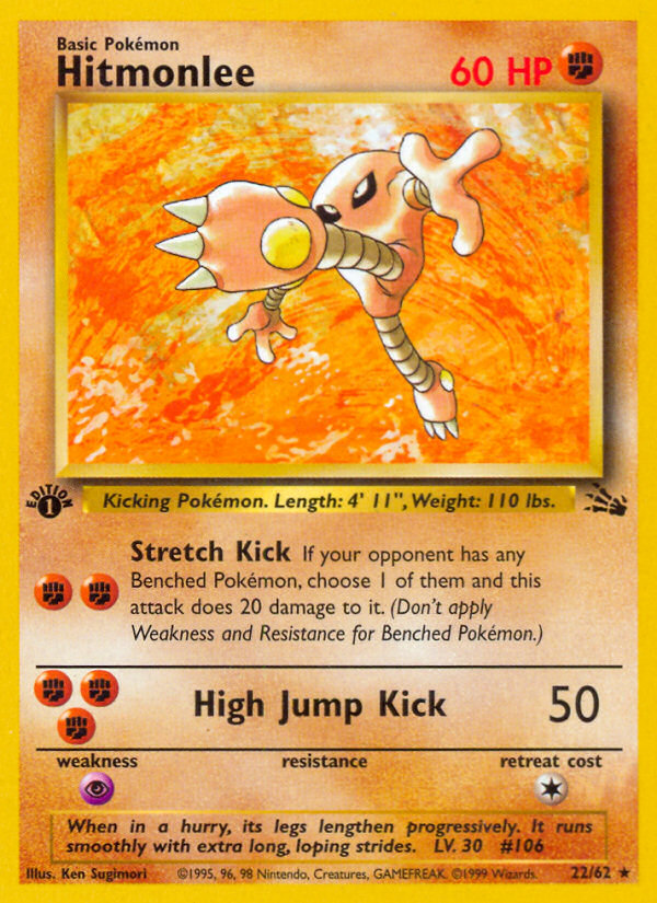 Hitmonlee (22/62) [Fossil 1st Edition] | Fandemonia Ltd