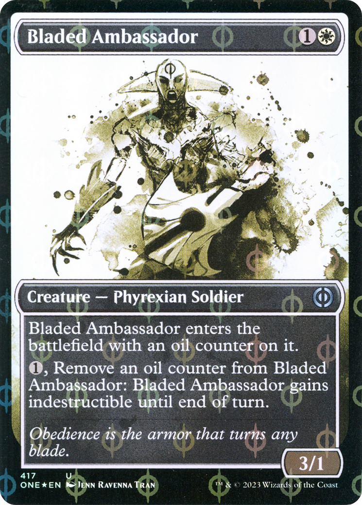 Bladed Ambassador (Showcase Ichor Step-and-Compleat Foil) [Phyrexia: All Will Be One] | Fandemonia Ltd