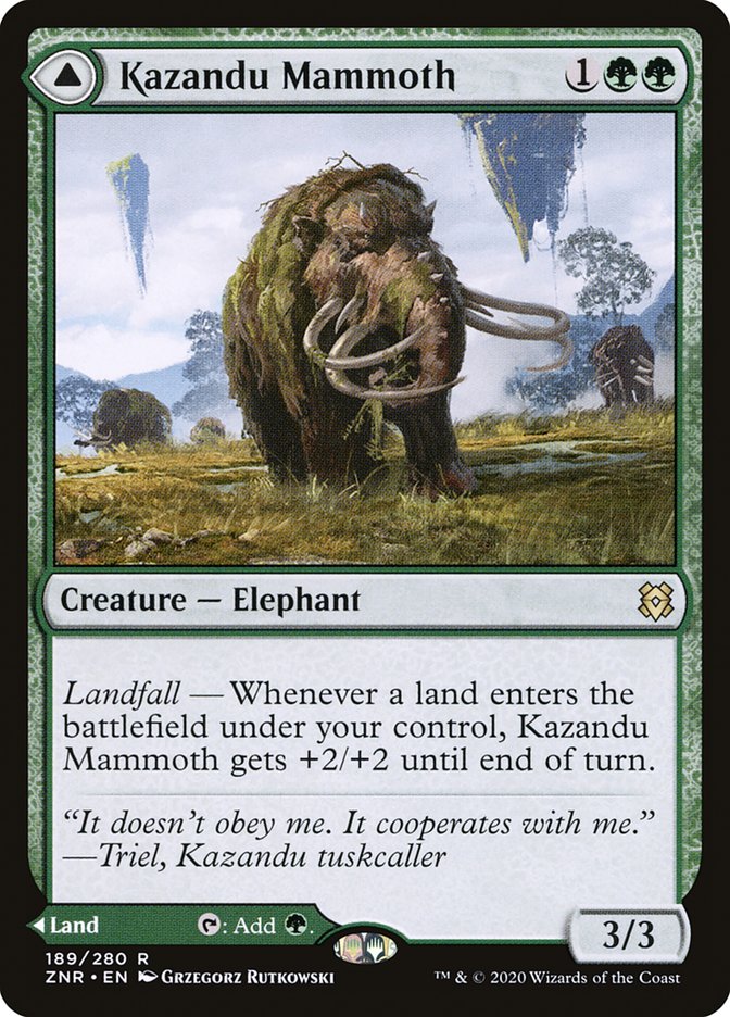 Kazandu Mammoth // Kazandu Valley [Zendikar Rising] | Fandemonia Ltd