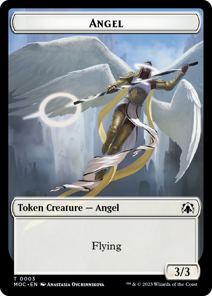 Angel (3) // Demon Double-Sided Token [March of the Machine Commander Tokens] | Fandemonia Ltd