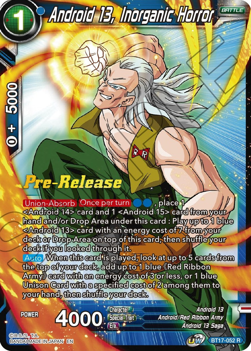 Android 13, Inorganic Horror (BT17-052) [Ultimate Squad Prerelease Promos] | Fandemonia Ltd