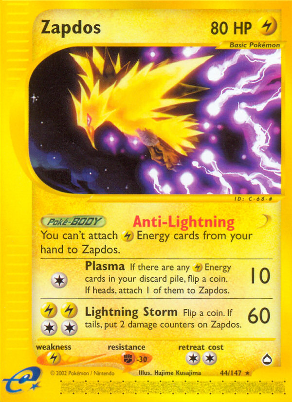 Zapdos (44/147) [Aquapolis] | Fandemonia Ltd