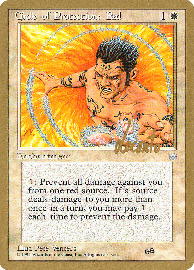 Circle of Protection: Red (Michael Loconto) (SB) (ICE) [Pro Tour Collector Set] | Fandemonia Ltd