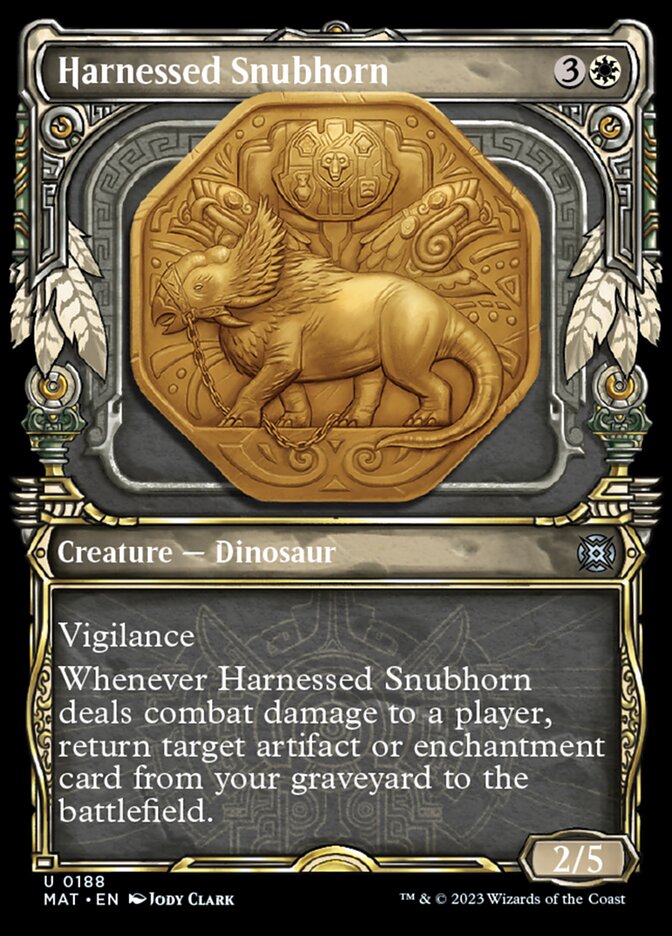 Harnessed Snubhorn (Showcase Halo Foil) [March of the Machine: The Aftermath] | Fandemonia Ltd