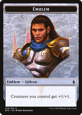 Emblem - Gideon, Ally of Zendikar [Battle for Zendikar Tokens] | Fandemonia Ltd