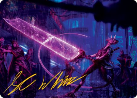 Enormous Energy Blade Art Card (Gold-Stamped Signature) [Kamigawa: Neon Dynasty Art Series] | Fandemonia Ltd