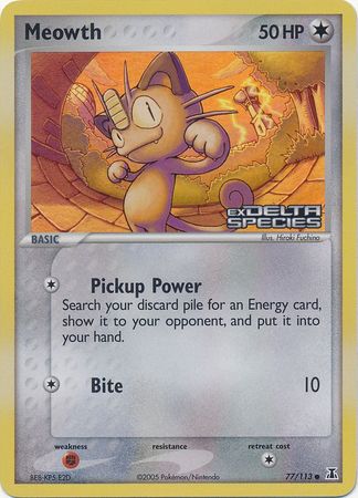 Meowth (77/113) (Stamped) [EX: Delta Species] | Fandemonia Ltd
