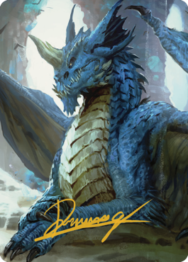 Young Blue Dragon Art Card (Gold-Stamped Signature) [Commander Legends: Battle for Baldur's Gate Art Series] | Fandemonia Ltd