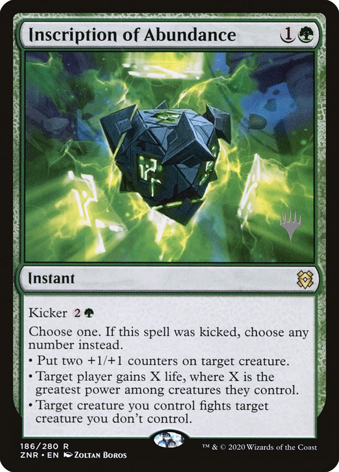 Inscription of Abundance (Promo Pack) [Zendikar Rising Promos] | Fandemonia Ltd