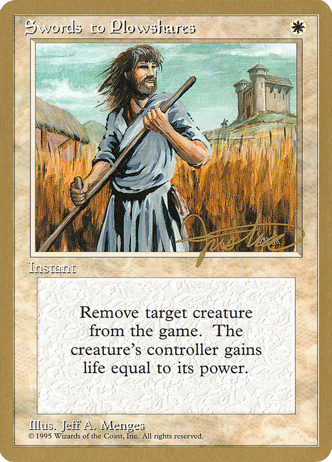 Swords to Plowshares (Mark Justice) [Pro Tour Collector Set] | Fandemonia Ltd