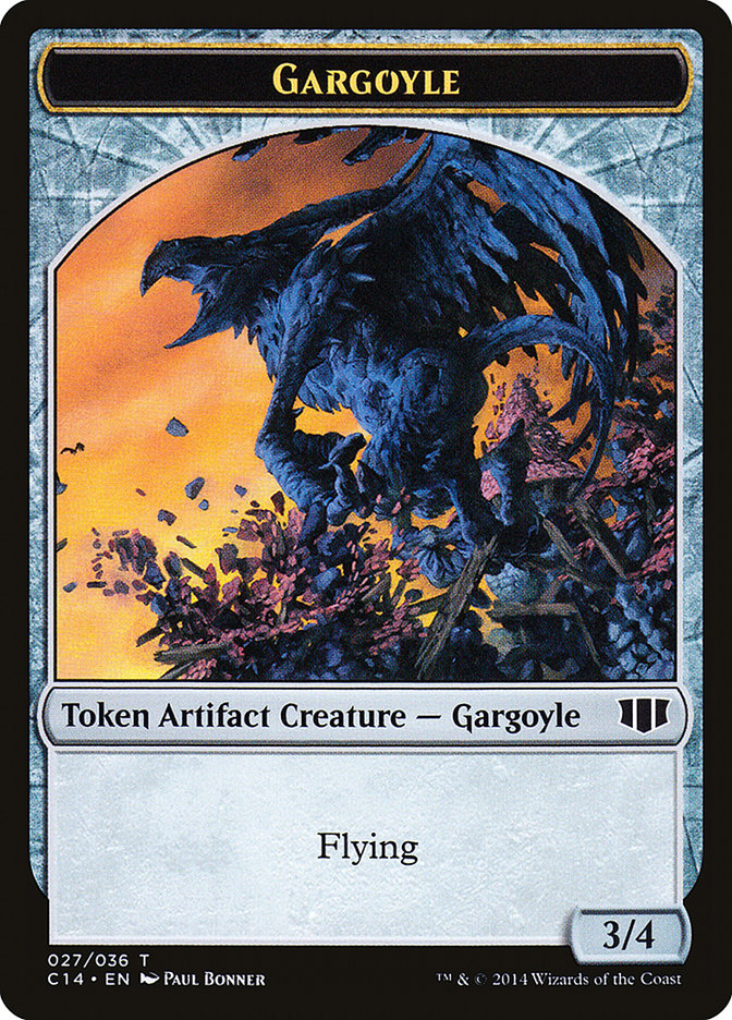 Gargoyle // Elf Warrior Double-sided Token [Commander 2014 Tokens] | Fandemonia Ltd