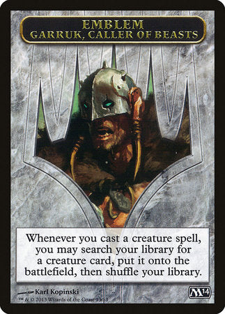 Emblem - Garruk, Caller of Beasts [Magic 2014 Tokens] | Fandemonia Ltd