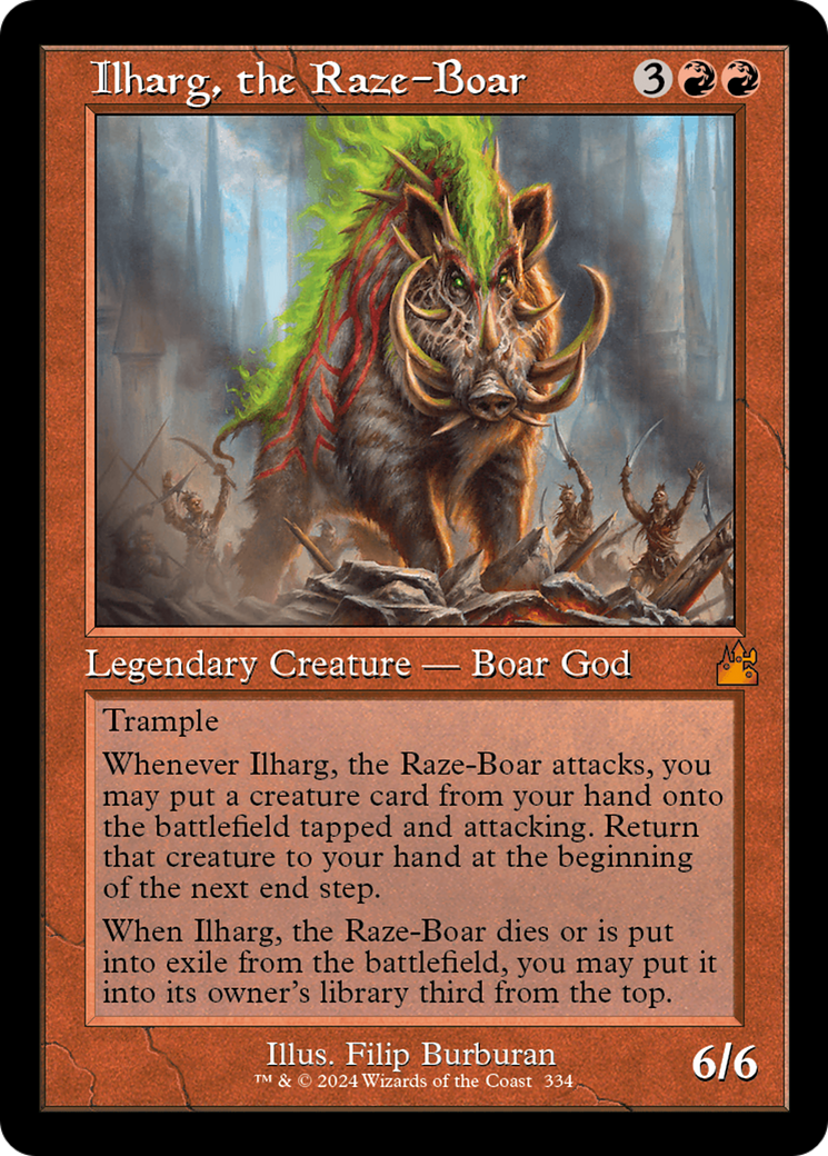 Ilharg, the Raze-Boar (Retro Frame) [Ravnica Remastered] | Fandemonia Ltd